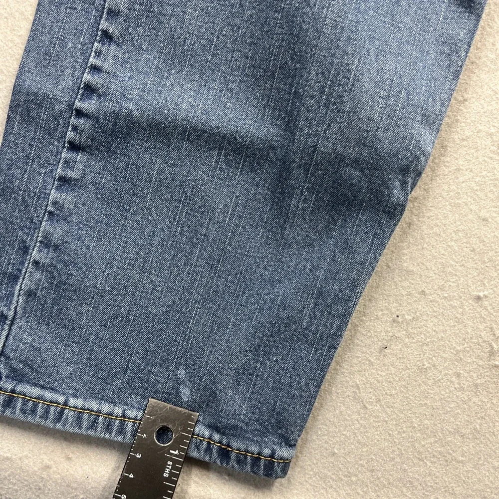 Levi's 505 Straight Jeans 40x32‎ Medium Wash Relaxed Fit Denim Distressed Work